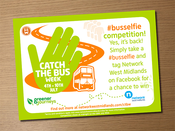 Catch the Bus Week flyer design public transport