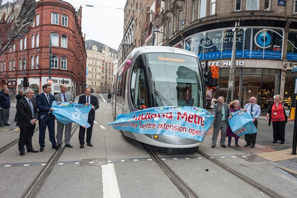 Large format design artwork illustration for Metro extension opening Birmingham UK