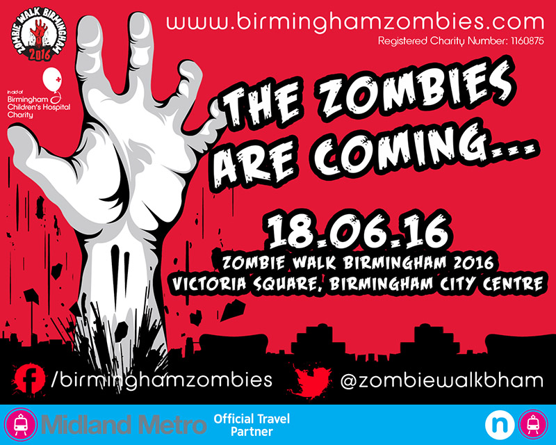 Midland Metro Zombie Walk Poster Design Typography Illustration